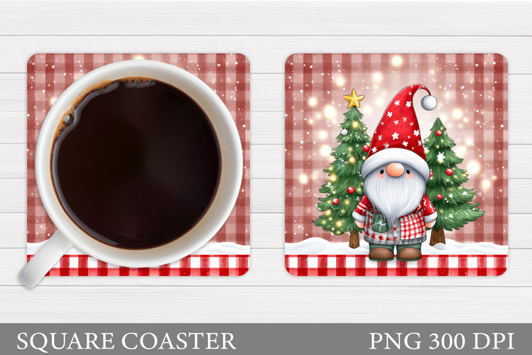 Christmas Gnome Coaster. Christmas Coaster Sublimation