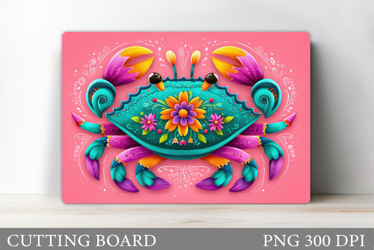 Crab Cutting Board Design. Crab Sublimation example image 1