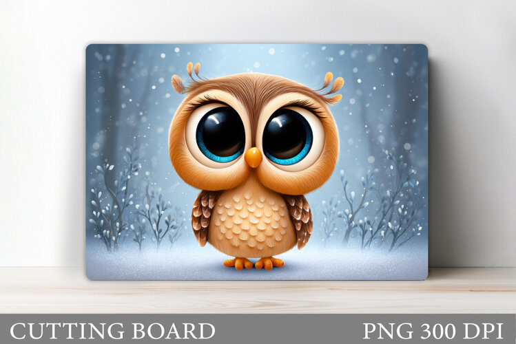 Cute Owl Cutting Board. Owl Kitchen Cutting Board example image 1