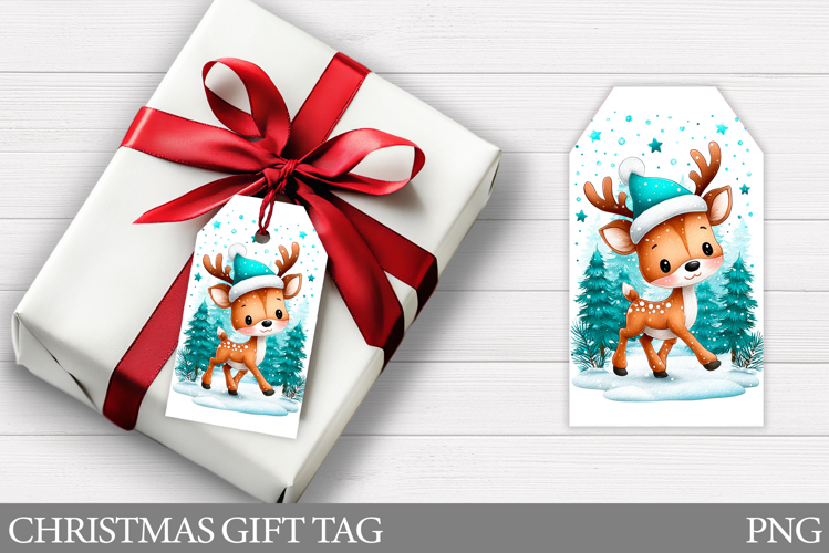 Christmas Deer Gift Tag . Christmas Gift Tag Printable