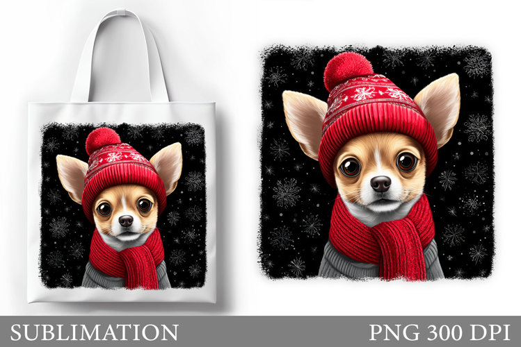 Christmas Dog Tote Bag. Christmas Dog Sublimation