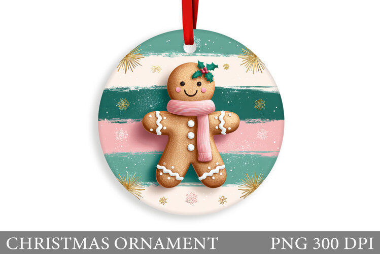 Gingerbread Christmas Ornament. Gingerbread Sublimation example image 1