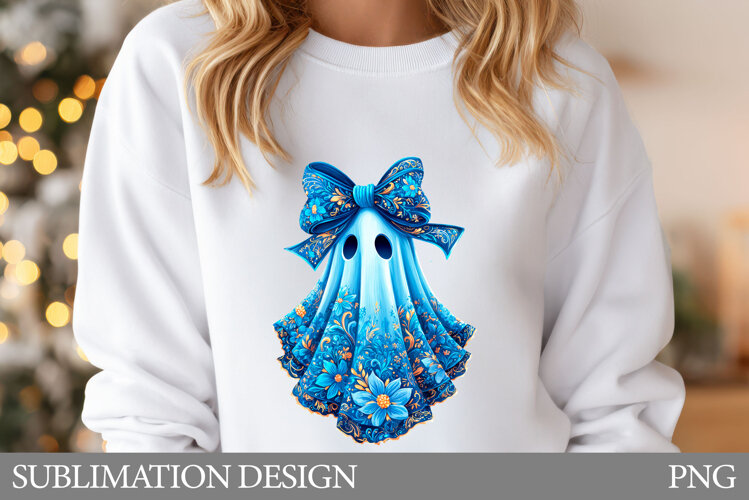 Cute Ghost Sublimation. Cute Ghost T-Shirt Design example image 1