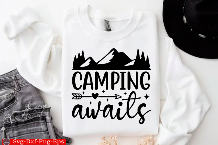 Camping SVG design, camping quotes, adventure T-shirt Hiking