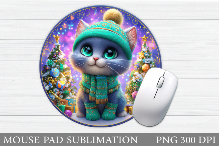 Christmas Cat Mouse Pad. Christmas Mouse Pad Sublimation
