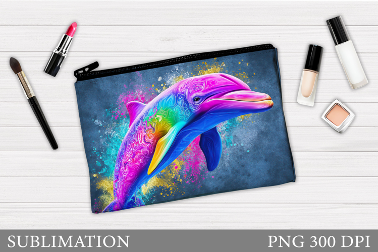 Dolphin Makeup Bag Design. Dolphin Cosmetics Bag Sublimation