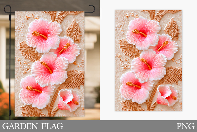 Flowers Garden Flag Sublimation. Floral Garden Flag Design