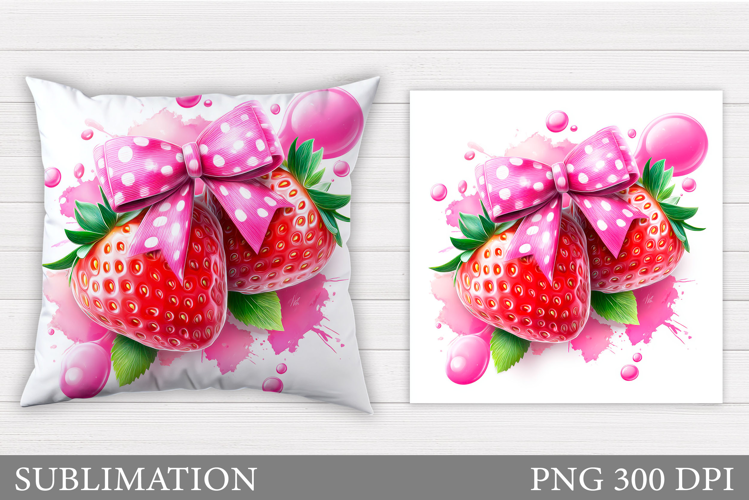Strawberry Pillow Design. Strawberry Sublimation