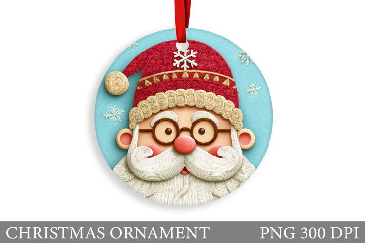 Cute Santa Claus Christmas Ornament. Santa Claus Sublimation