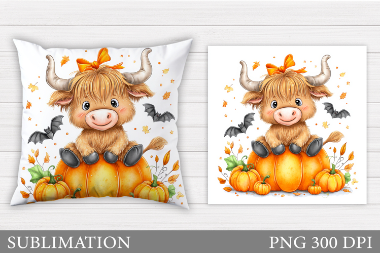 Halloween Cow Pillow. Halloween Pillow Sublimation
