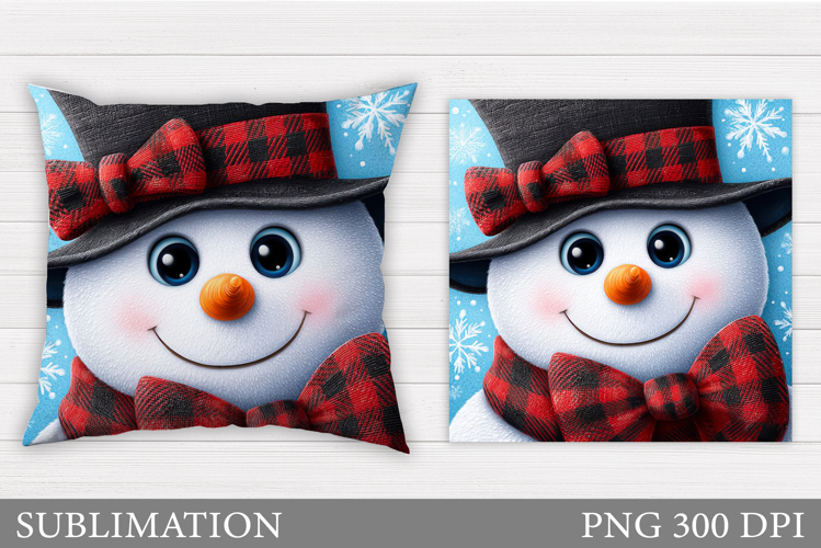 Christmas Snowman Pillow. Christmas Pillow Sublimation