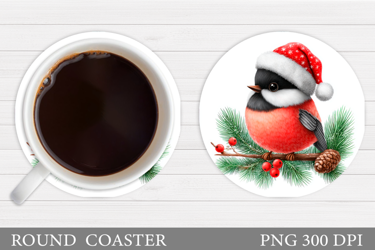 Christmas Bird Coaster Sublimation. Christmas Coaster Design
