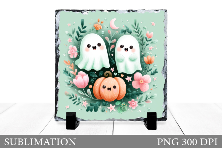 Halloween Ghost Slate Design. Halloween Slate Sublimation