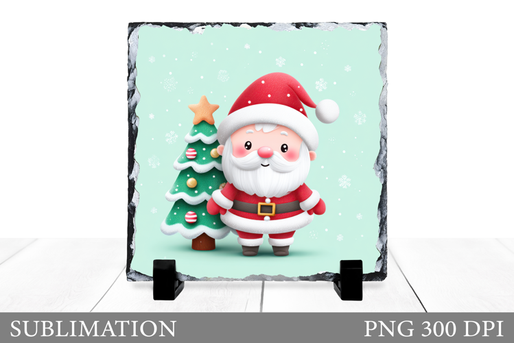 Cute Santa Claus Sublimation. Cute Santa Claus Slate Design