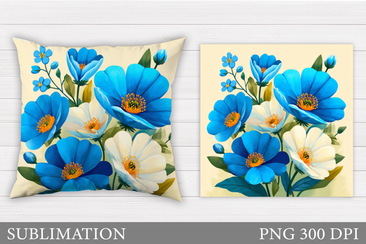 Flowers Pillow Sublimation. Floral Pillow Design