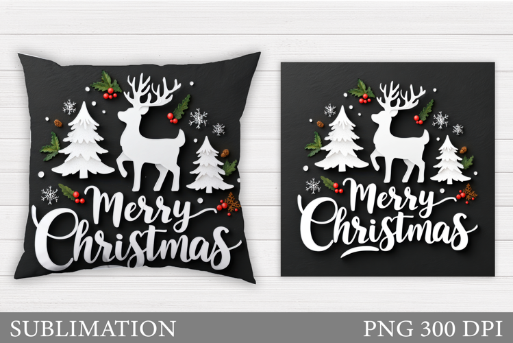Christmas Pillow Design. Christmas Sublimation