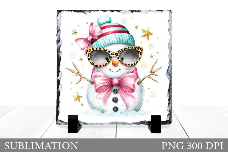 Snowman Slate Design. Cute Snowman Sublimation example image 1