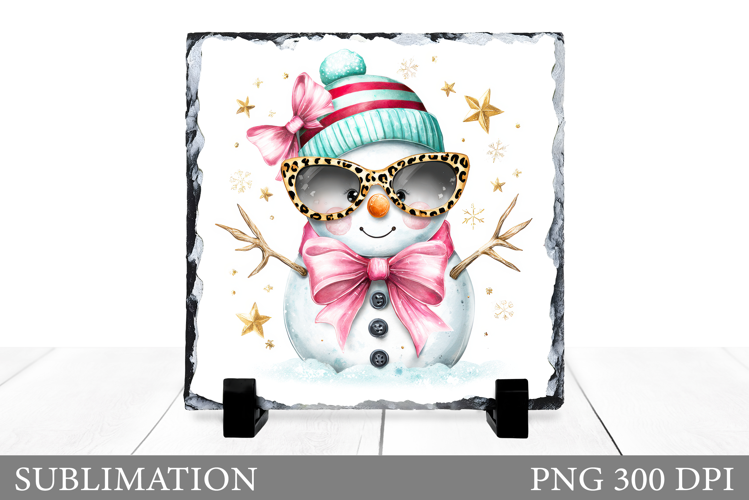 Snowman Slate Design. Cute Snowman Sublimation