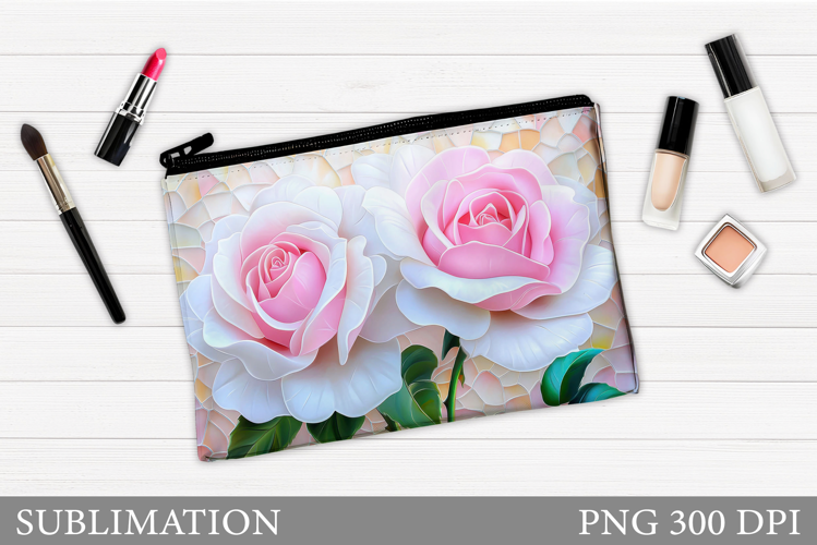 Roses Makeup Bag Sublimation. Floral Makeup Bag Design