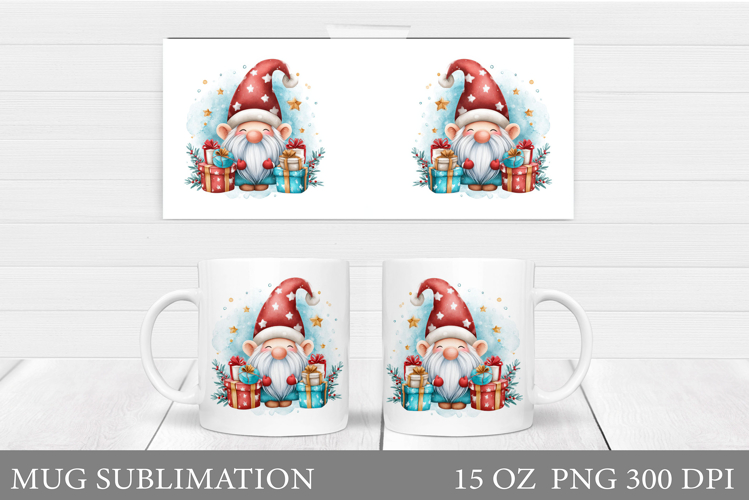 Christmas Gnome Mug Design. Christmas Mug Sublimation