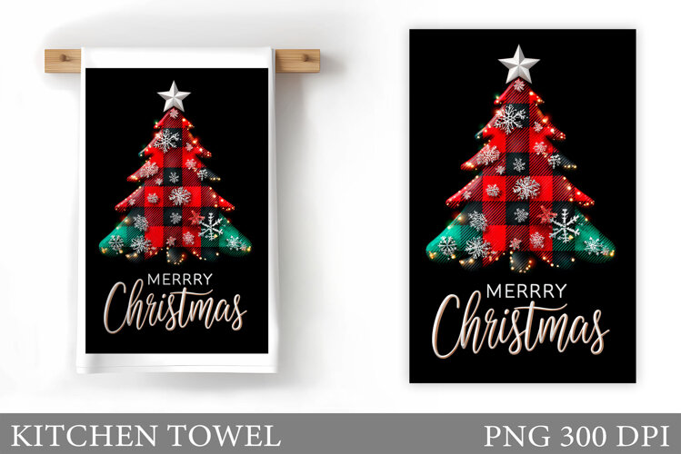 Christmas Tree Kitchen Towel. Christmas Kitchen Towel Design example image 1