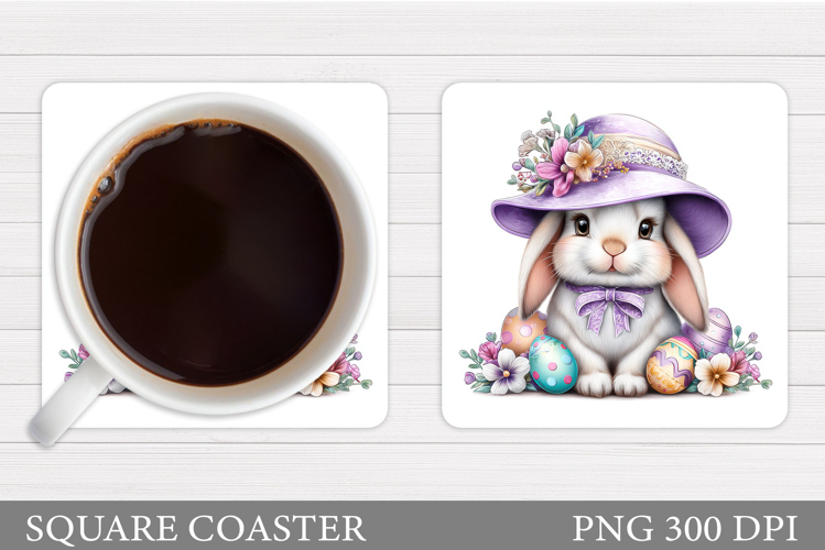 Easter Bunny Coaster Design. Easter Coaster Sublimation