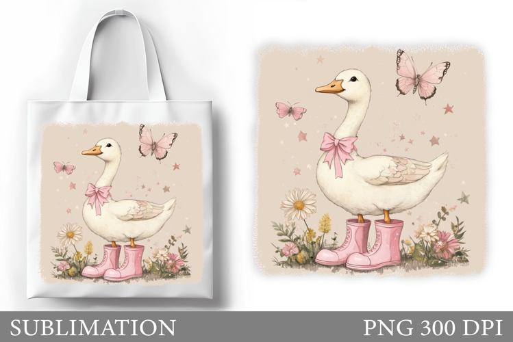 Cute Goose Tote Bag Design. Cute Goose Sublimation