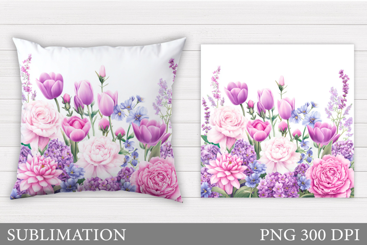 Flowers Pillow Design. Floral Pillow Sublimation