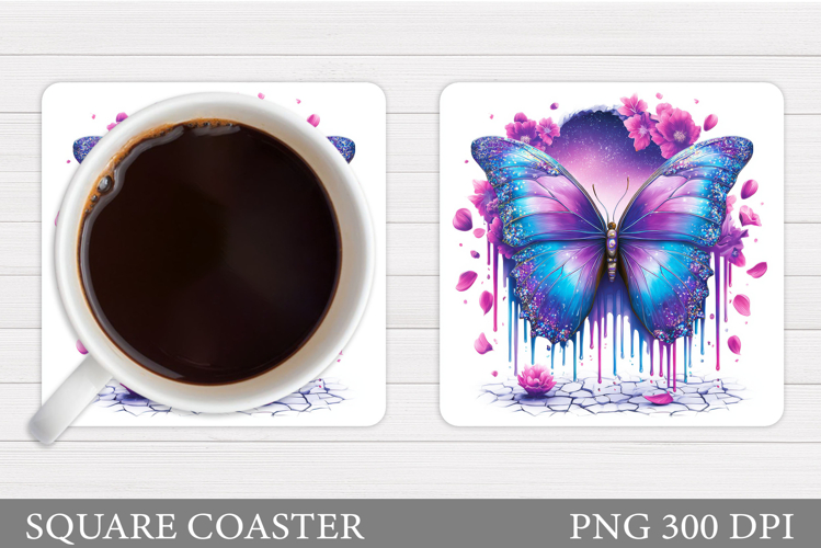 Butterfly Coaster Design. Butterfly Sublimation example image 1