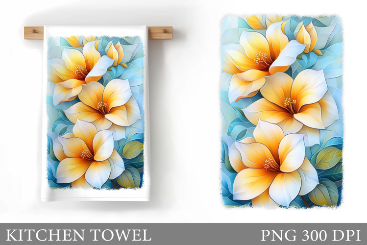 Flowers Kitchen Towel. Floral Kitchen Towel Sublimation