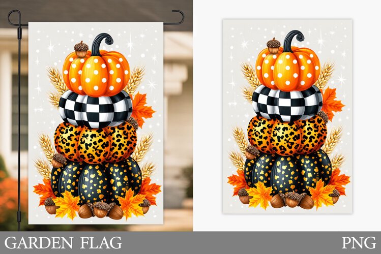 Pumpkin Garden Flag Design. Pumpkin Sublimation example image 1