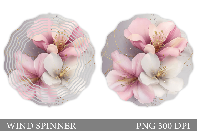Flowers Wind Spinner Design. Floral Wind Spinner Sublimation