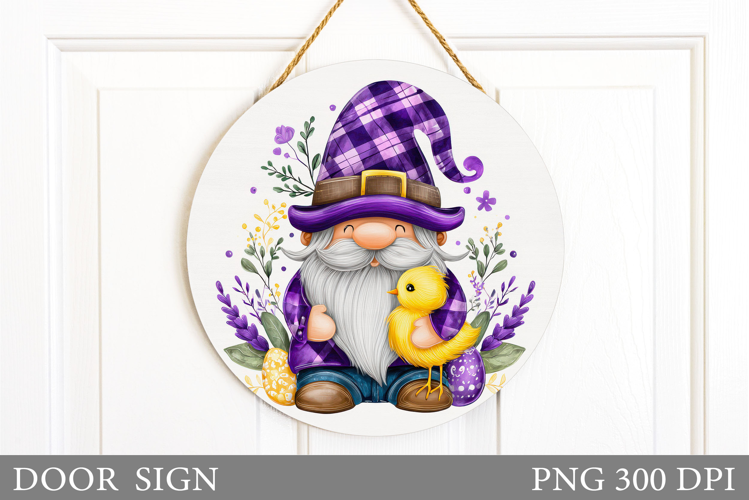 Easter Gnome Door Sign Design. Easter Door Sign Sublimation