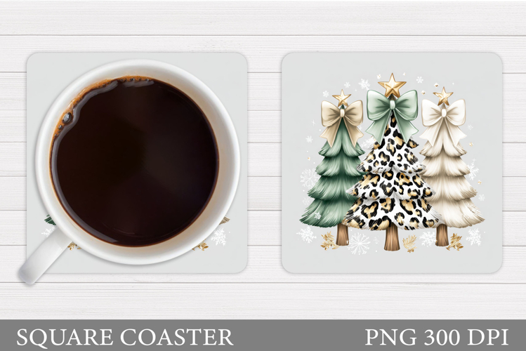 Christmas Tree Coaster Design. Christmas Coaster Sublimation