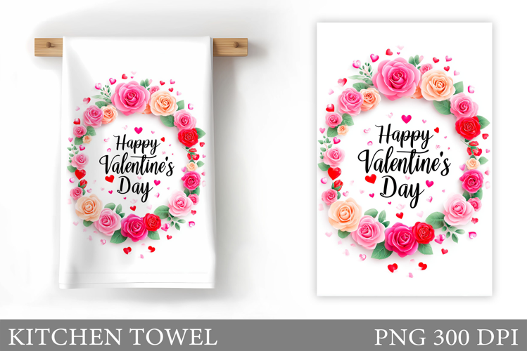 Valentines Day Kitchen Towel. Valentines Sublimation