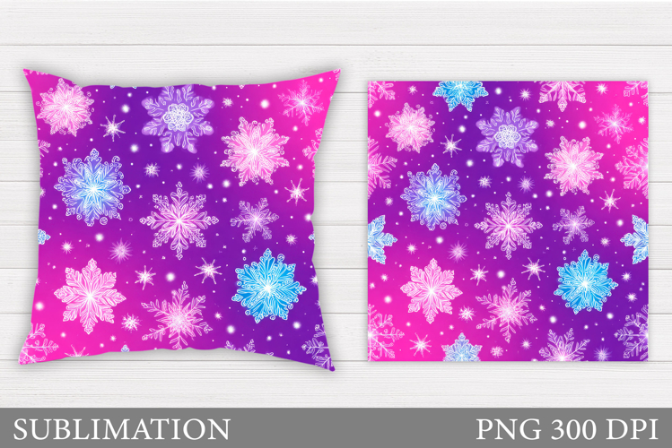 Christmas Pillow Sublimation. Snowflakes Pillow Design