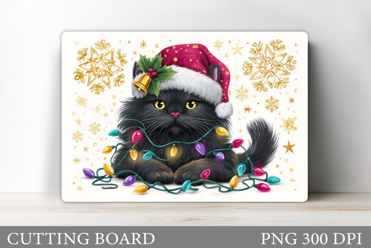 Christmas Cat Cutting Board. Christmas Cutting Board Design example image 1