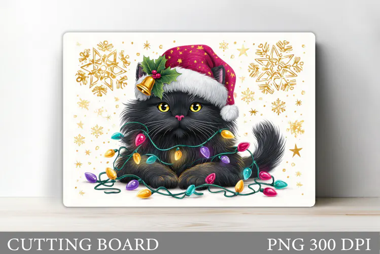 Christmas Cat Cutting Board. Christmas Cutting Board Design