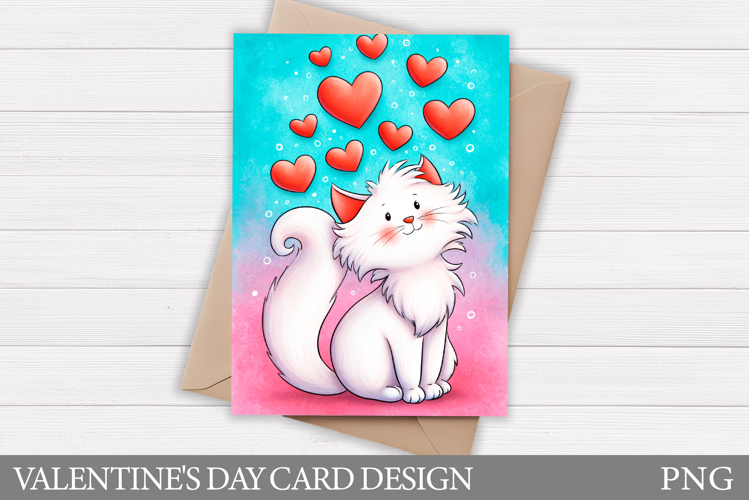Valentines Cat Card Printable. Valentines Card Design