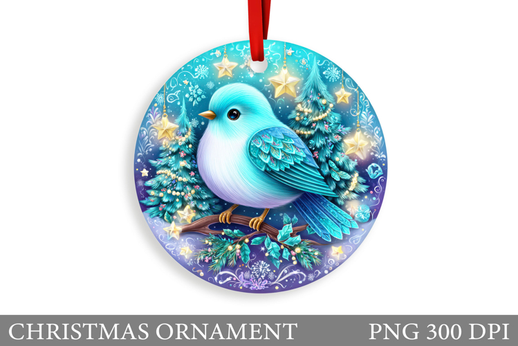 Cute Bird Christmas Ornament. Christmas Sublimation