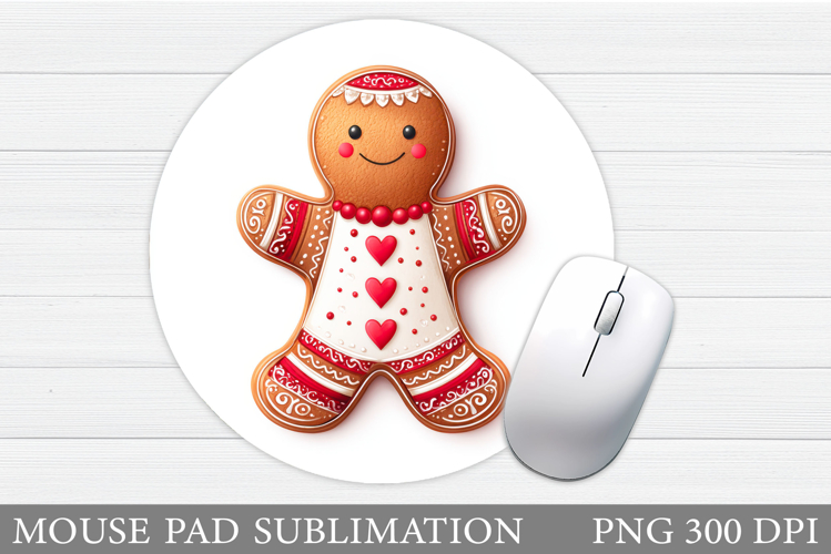 Cute Gingerbread Mouse Pad. Christmas Mouse Pad Design