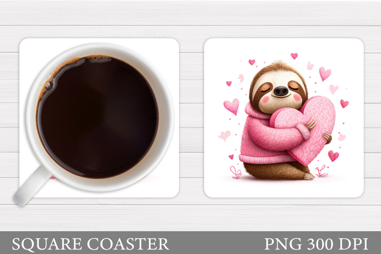 Valentines Sloth Coaster Design. Valentines Sloth Coaster