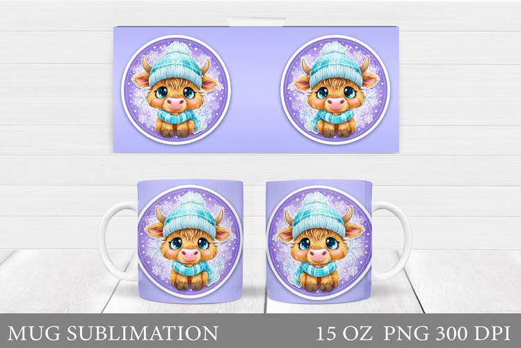 Christmas Cow Mug Design. Christmas Mug Sublimation