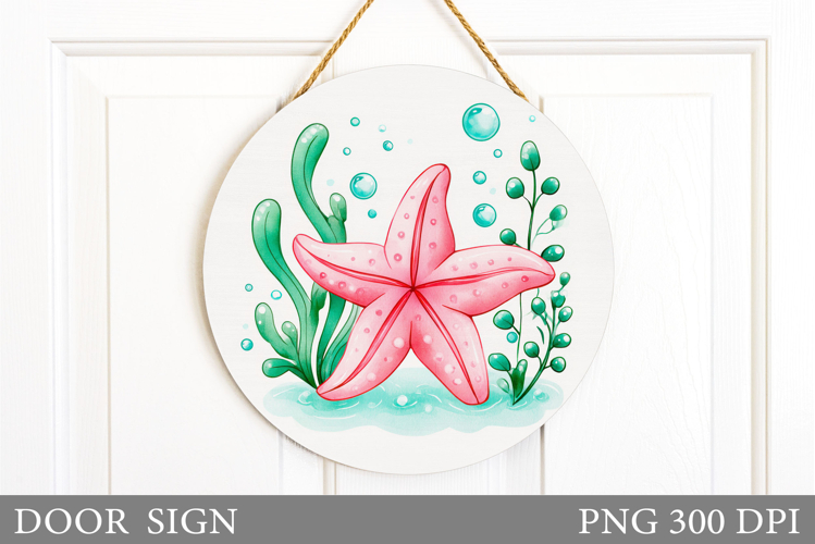 Starfish Door Sign Sublimation. Sea Sublimation example image 1