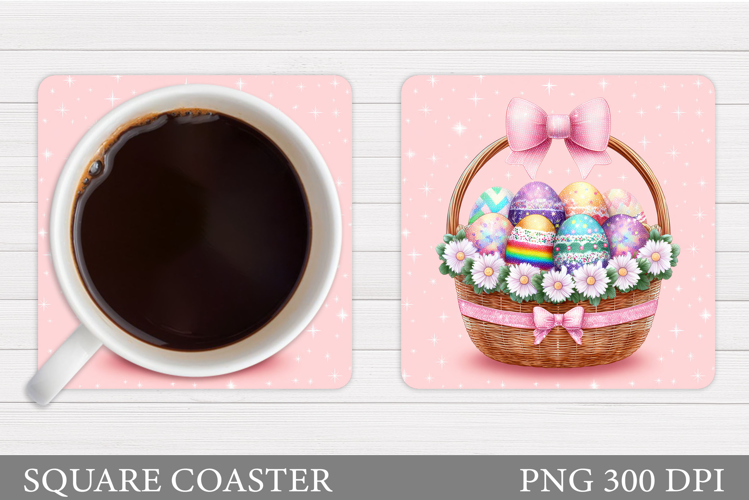 Easter Eggs Coaster Sublimation. Easter Coaster Design