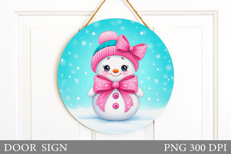 Christmas Snowman Door Sign. Christmas Door Sign Design