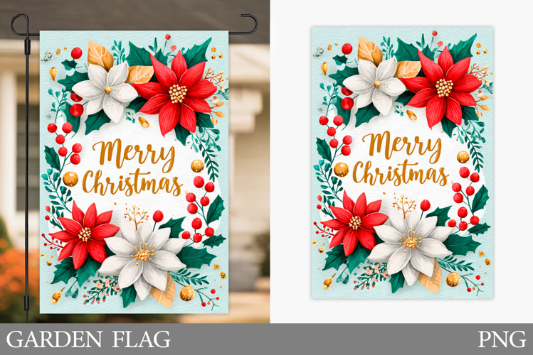 Merry Christmas Garden Flag. Christmas Garden Flag Design