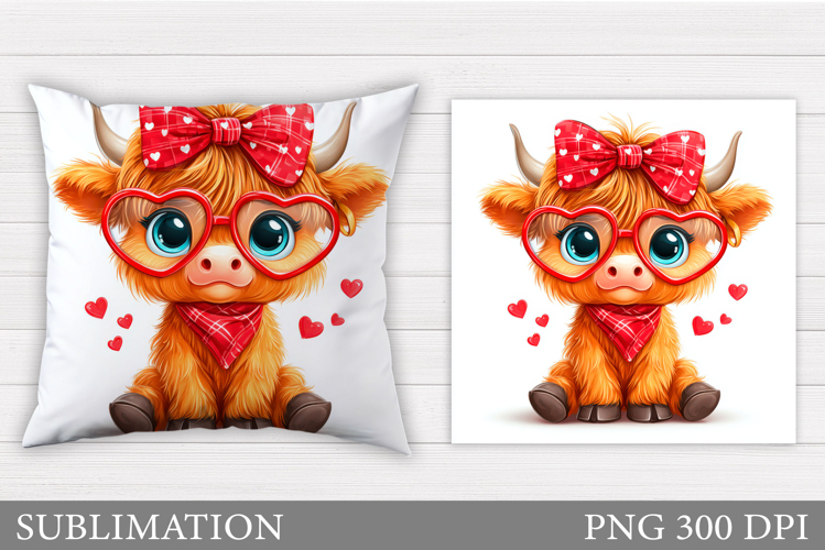 Valentines Cow Pillow. Valentines Pillow Sublimation