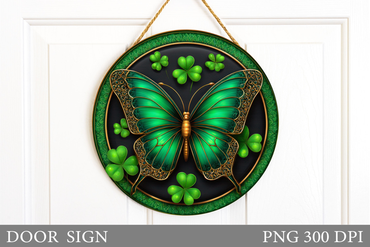 St Patrick Butterfly Door Sign. St Patrick Door Sign Design