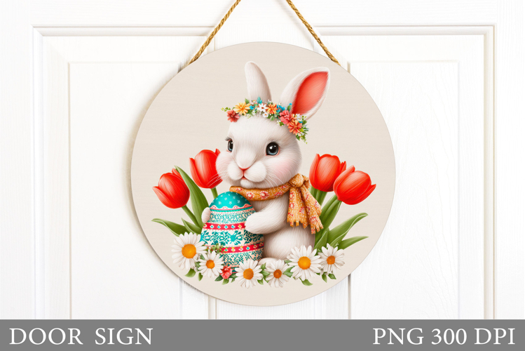 Easter Bunny Door Sign Sublimation. Easter Door Sign Design